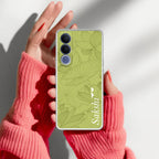 Customized luxury Mint Green leaves Anti Yellow Case For Vivo V70 FE 5G
