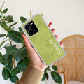Customized luxury Mint Green leaves Transparent Silicon Case For Vivo Y35
