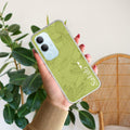 Customized luxury Mint Green leaves Anti Yellow Case For Vivo Y29 5G