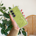 Customized luxury Mint Green leaves Transparent Silicon Case For Vivo Y300 5G