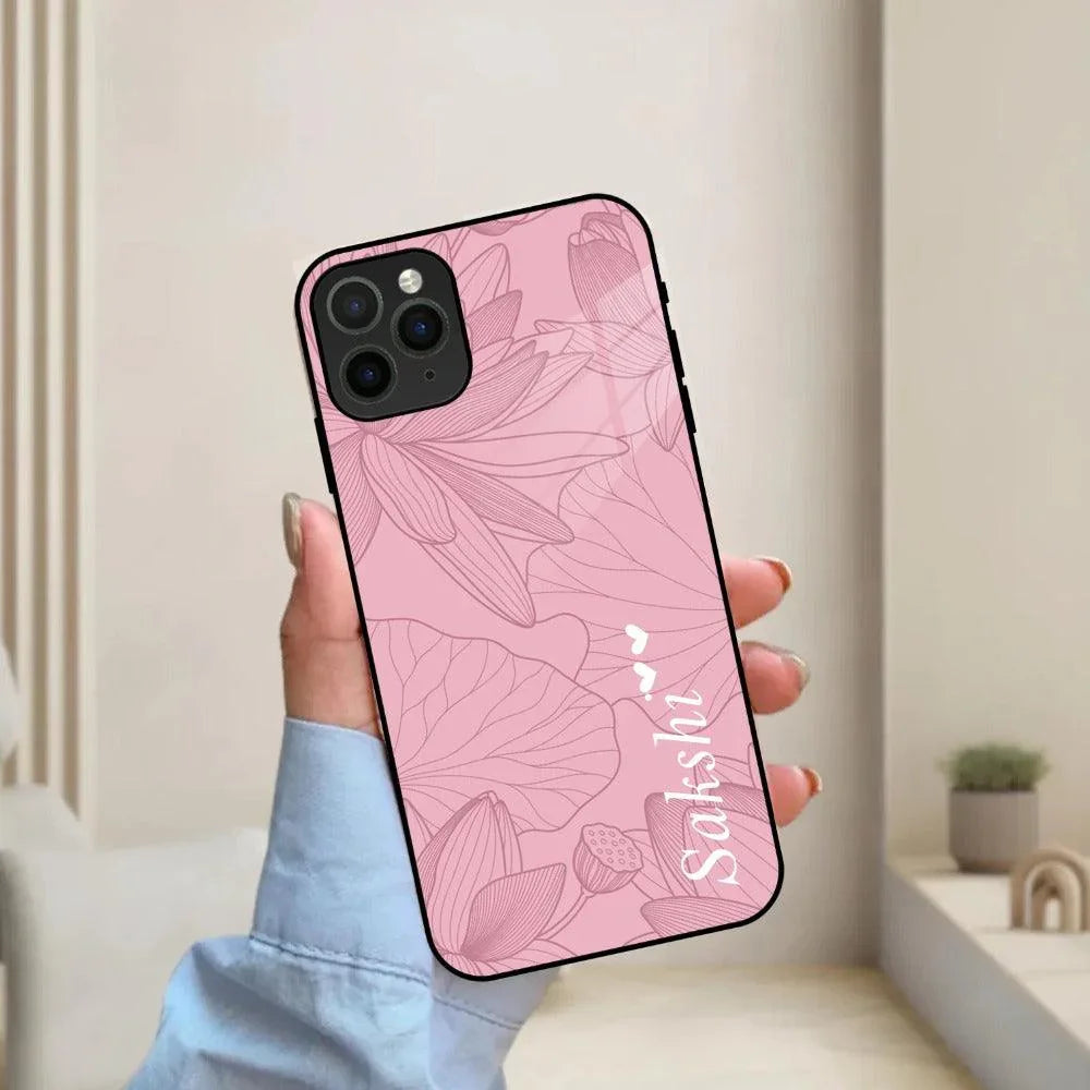 Customized luxury Peach leaves Glass Case Cover For iPhone - ShopOnCliQ