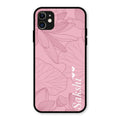 Customized luxury Peach leaves Glass Case Cover For iPhone 11
