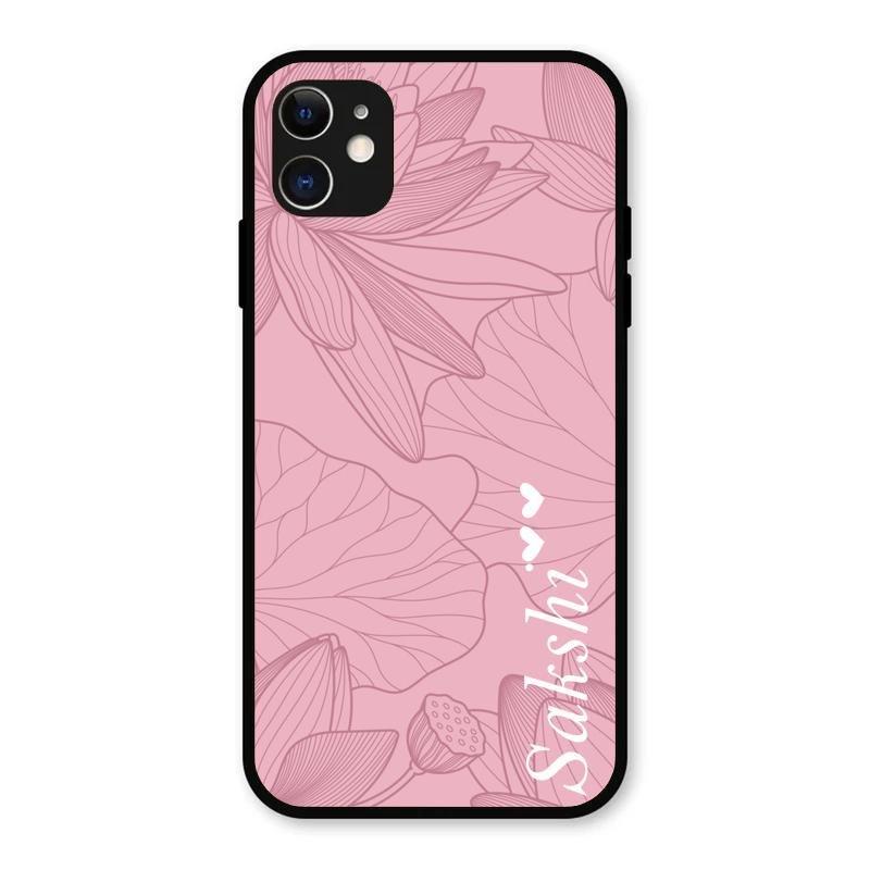 Customized luxury Peach leaves Glass Case Cover For iPhone 11
