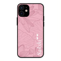 Customized luxury Peach leaves Glass Case Cover For iPhone 12 mini