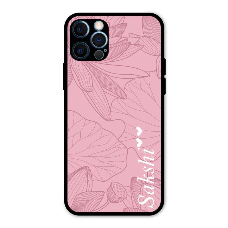 Customized luxury Peach leaves Glass Case Cover For iPhone 12 Pro Max