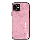 Customized luxury Peach leaves Glass Case Cover For iPhone 12