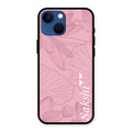 Customized luxury Peach leaves Glass Case Cover For iPhone 13 mini