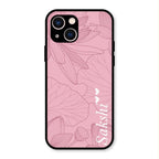 Customized luxury Peach leaves Glass Case Cover For iPhone 13