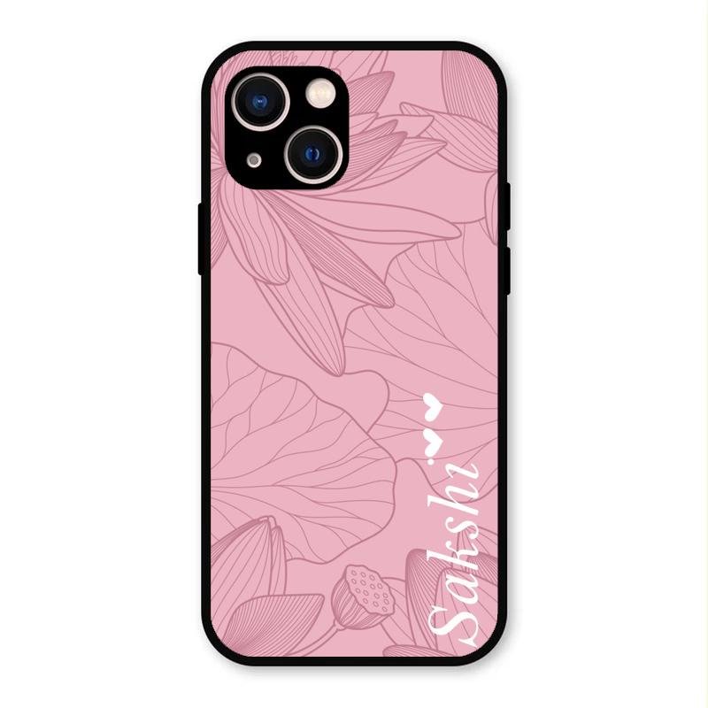 Customized luxury Peach leaves Glass Case Cover For iPhone 13