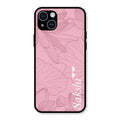 Customized luxury Peach leaves Glass Case Cover For iPhone 14 Plus