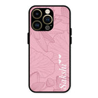 Customized luxury Peach leaves Glass Case Cover For iPhone 14 Pro