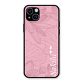 Customized luxury Peach leaves Glass Case Cover For iPhone 14