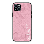 Customized luxury Peach leaves Glass Case Cover For iPhone 14