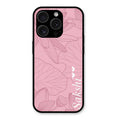Customized luxury Peach leaves Glass Case Cover For iPhone 15 Pro Max