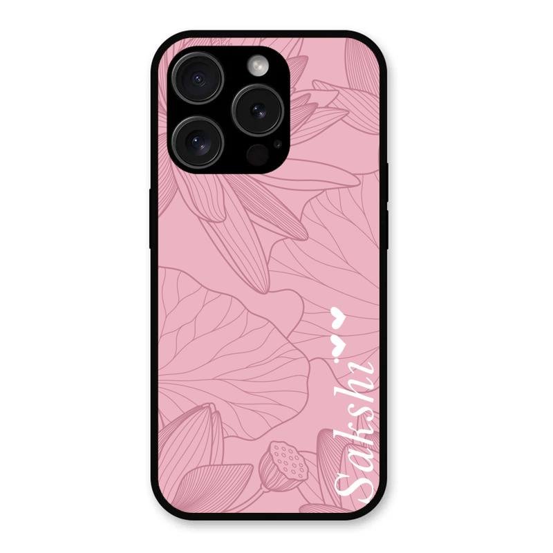 Customized luxury Peach leaves Glass Case Cover For iPhone 15 Pro Max