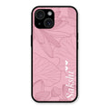 Customized luxury Peach leaves Glass Case Cover For iPhone 15