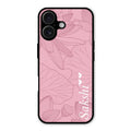 Customized luxury Peach leaves Glass Case Cover For iPhone 16 Plus