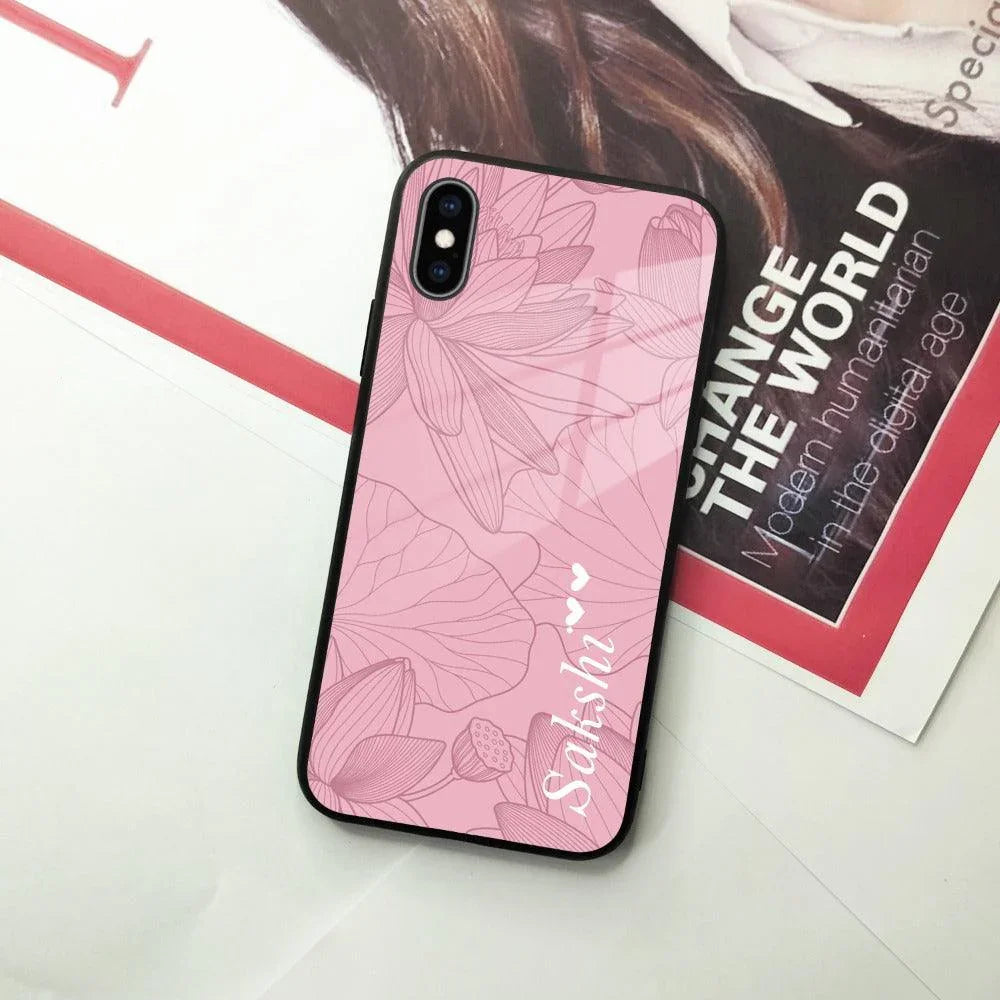 Customized luxury Peach leaves Glass Case Cover For iPhone - ShopOnCliQ