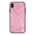 Customized luxury Peach leaves Glass Case Cover For iPhone XR