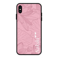 Customized luxury Peach leaves Glass Case Cover For iPhone XS Max