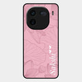 Customized luxury Peach leaves Glass Case Cover For Iqoo 12 5G