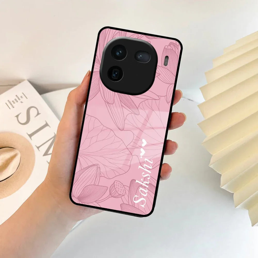 Customized luxury Peach leaves Glass Case Cover For iQOO - ShopOnCliQ