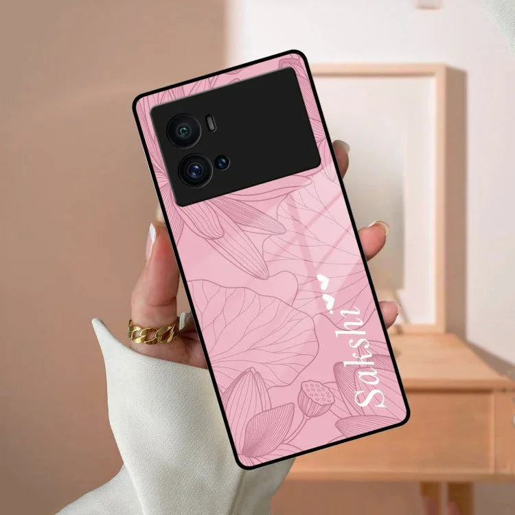 Customized luxury Peach leaves Glass Case Cover For iQOO - ShopOnCliQ