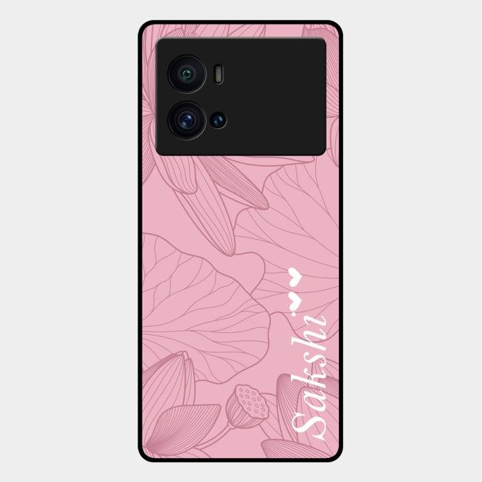 Customized luxury Peach leaves Glass Case Cover For Iqoo 9 Pro 5G