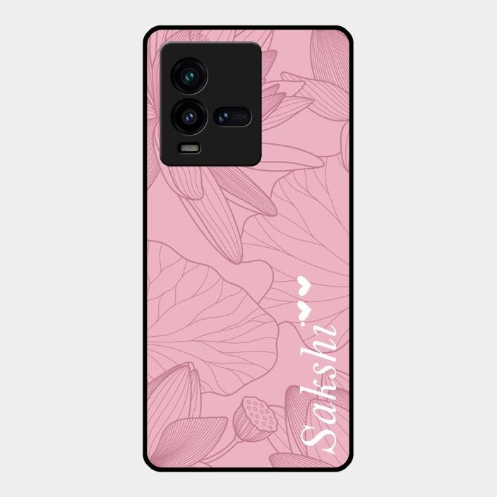 Customized luxury Peach leaves Glass Case Cover For Iqoo 9T 5G