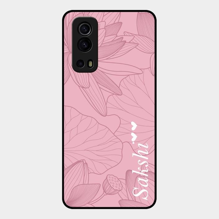 Customized luxury Peach leaves Glass Case Cover For Iqoo Z3 5G
