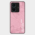 Customized luxury Peach leaves Glass Case Cover For Iqoo Z6 Pro 5G