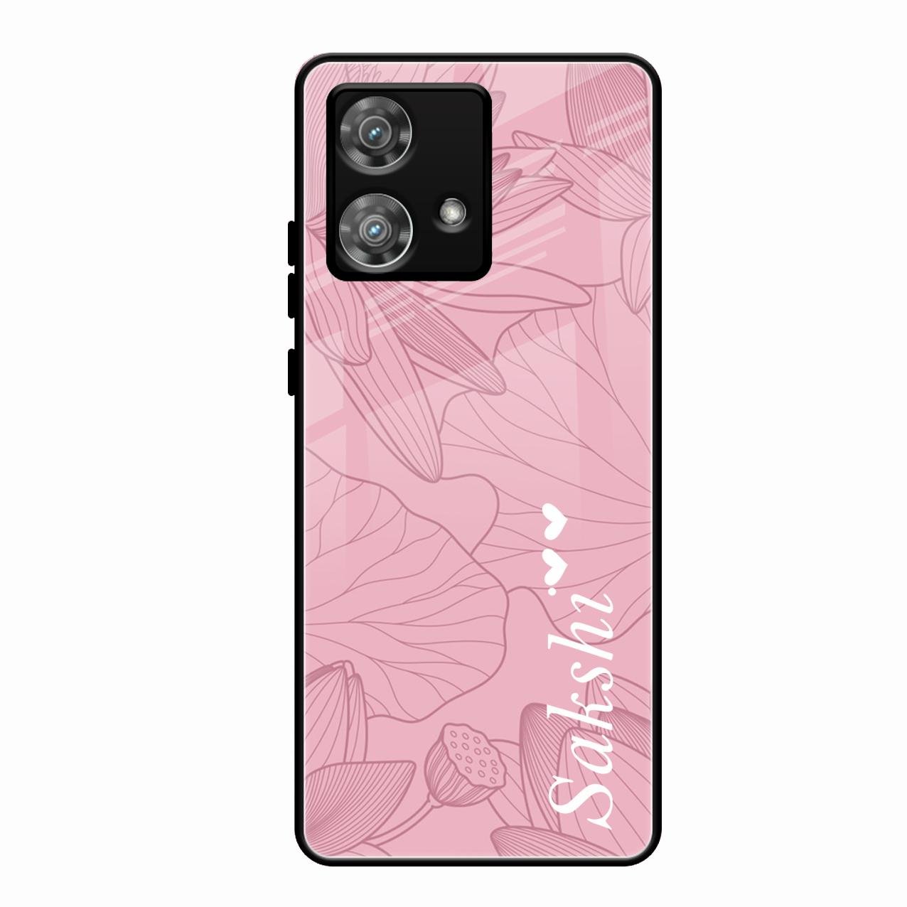 Customized luxury Peach leaves Glass Case Cover For Motorola Edge 40 5G