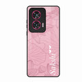 Customized luxury Peach leaves Glass Case Cover For Motorola Edge 50 Fusion 5G