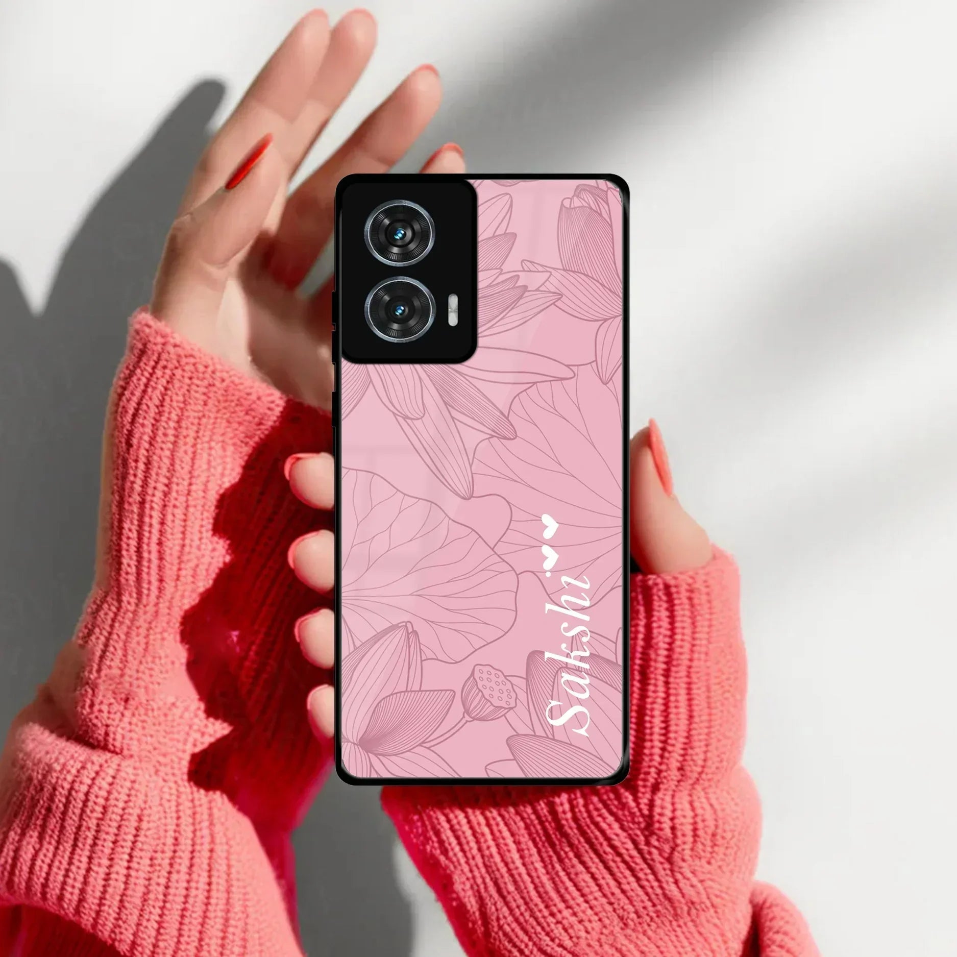 Customized luxury Peach leaves Glass Case Cover For Motorola - ShopOnCliQ