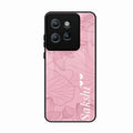 Customized luxury Peach leaves Glass Case Cover For Motorola Edge 50 Neo