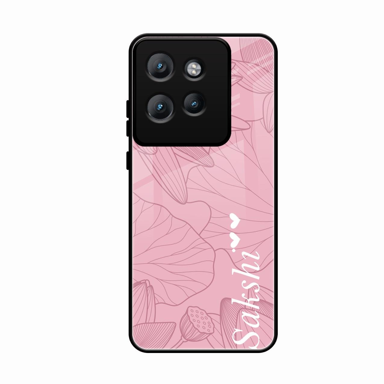 Customized luxury Peach leaves Glass Case Cover For Motorola Edge 50 Neo