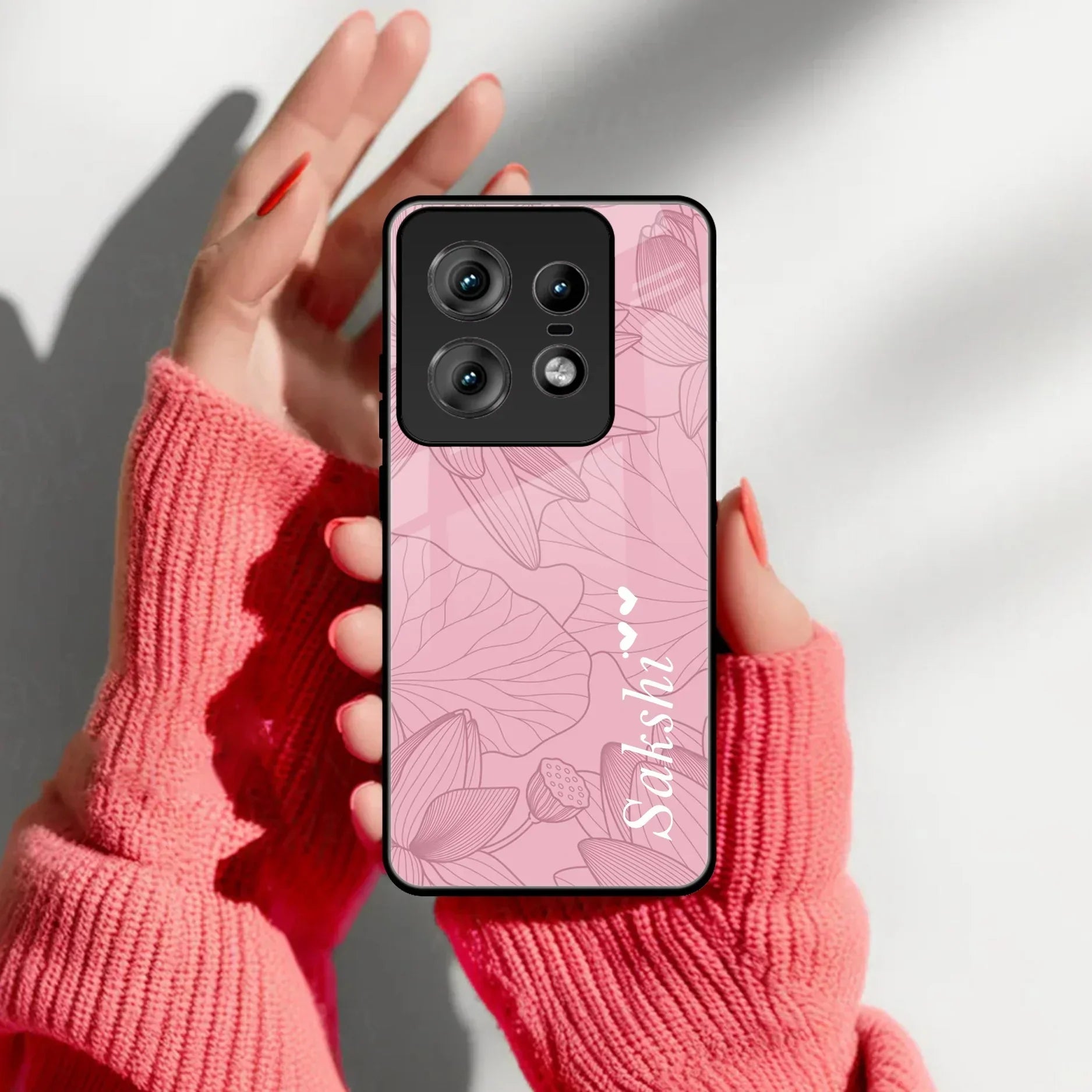 Customized luxury Peach leaves Glass Case Cover For Motorola - ShopOnCliQ