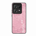 Customized luxury Peach leaves Glass Case Cover For Motorola Edge 50 Pro