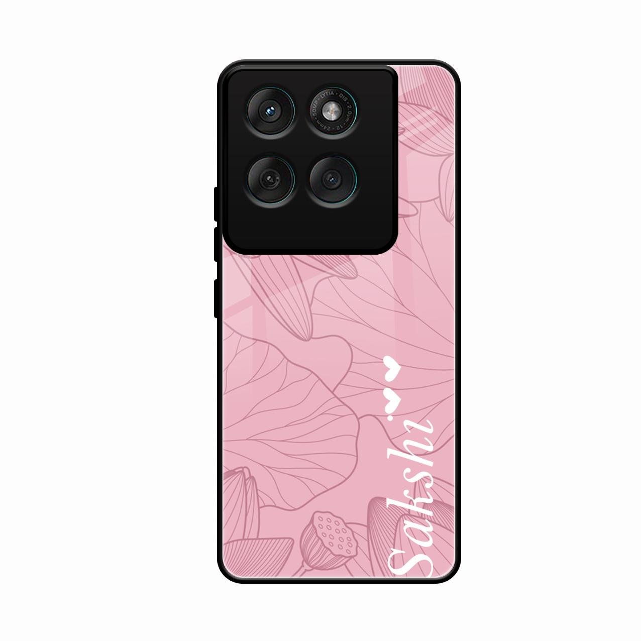 Customized luxury Peach leaves Glass Case Cover For Motorola Edge 60 Pro 5G