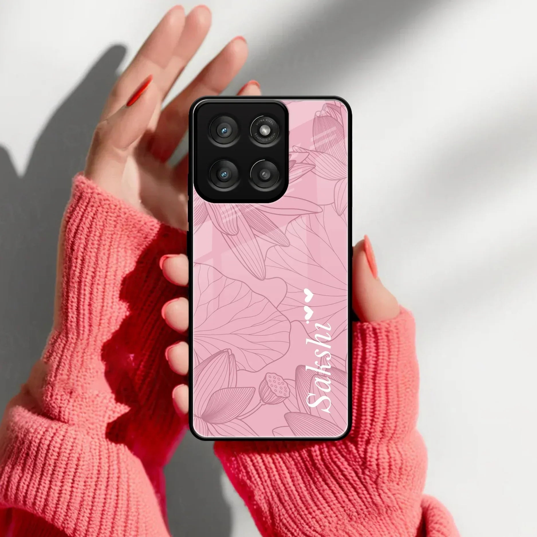 Customized luxury Peach leaves Glass Case Cover For Motorola - ShopOnCliQ