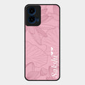 Customized luxury Peach leaves Glass Case Cover For Motorola G45 5G