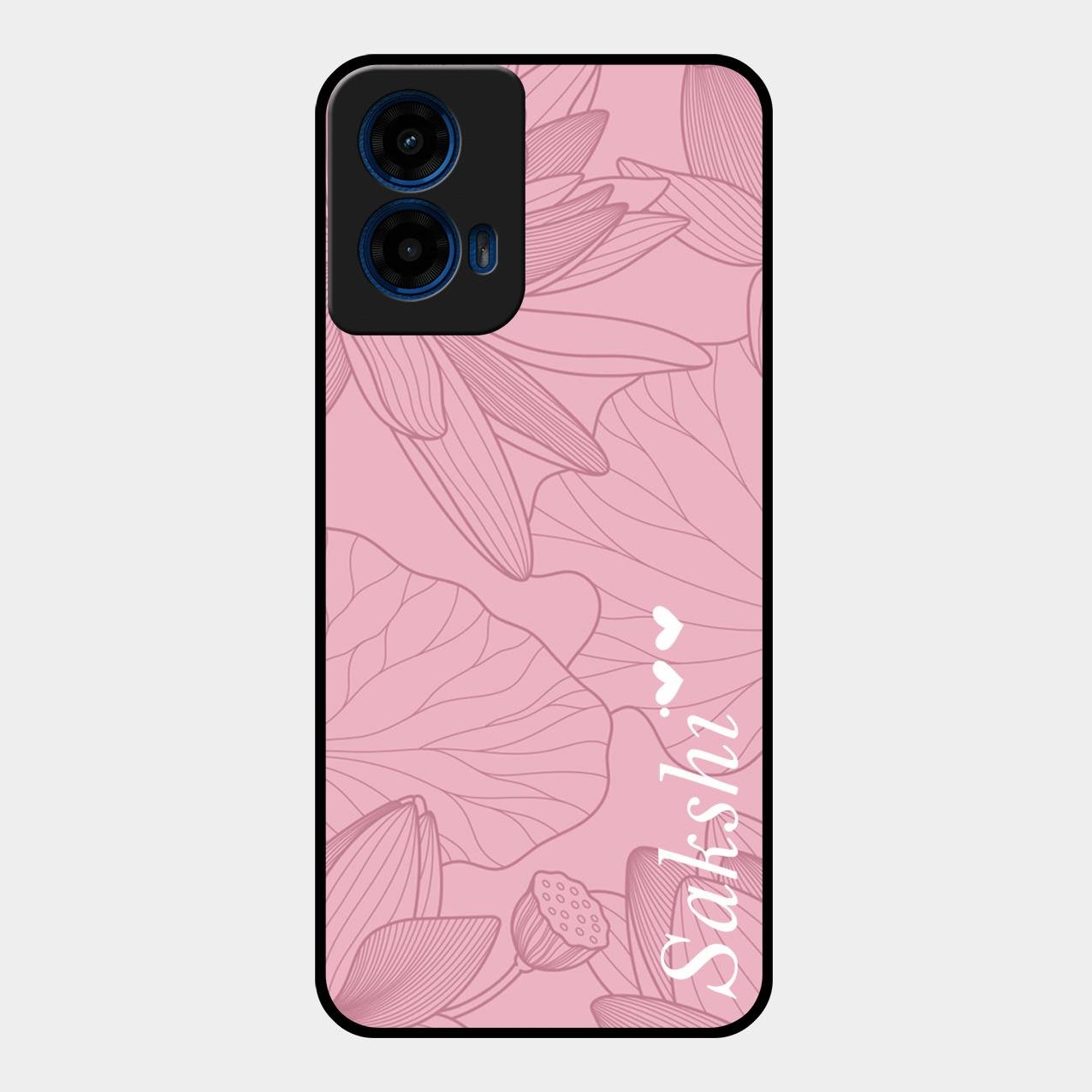 Customized luxury Peach leaves Glass Case Cover For Motorola G45 5G