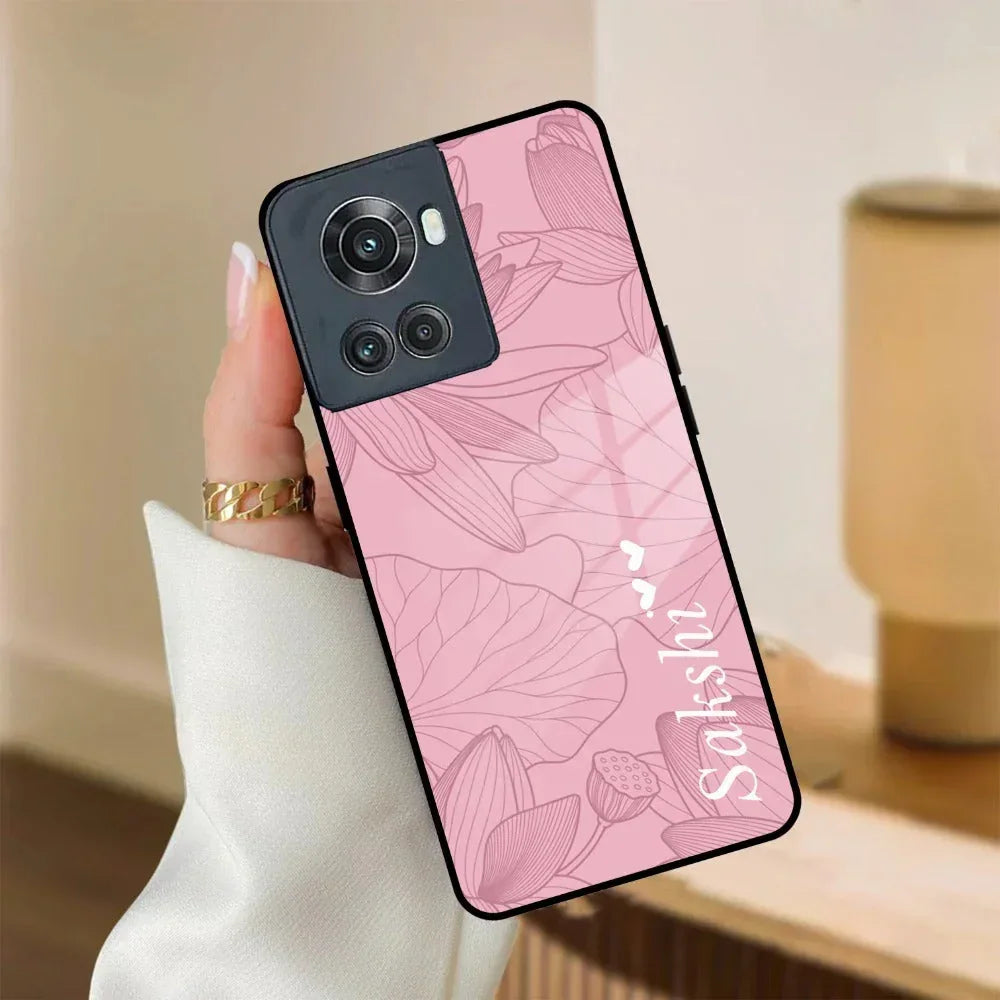 Customized luxury Peach leaves Glass Case Cover For Oneplus - ShopOnCliQ