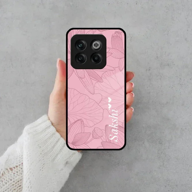 Customized luxury Peach leaves Glass Case Cover For Oneplus - ShopOnCliQ