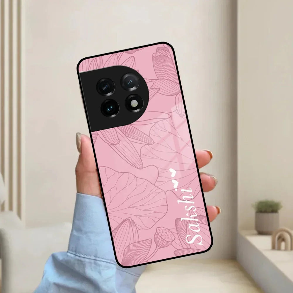 Customized luxury Peach leaves Glass Case Cover For Oneplus - ShopOnCliQ