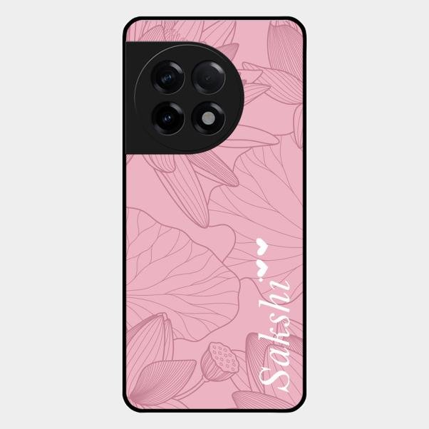 Customized luxury Peach leaves Glass Case Cover For Oneplus 11R 5G