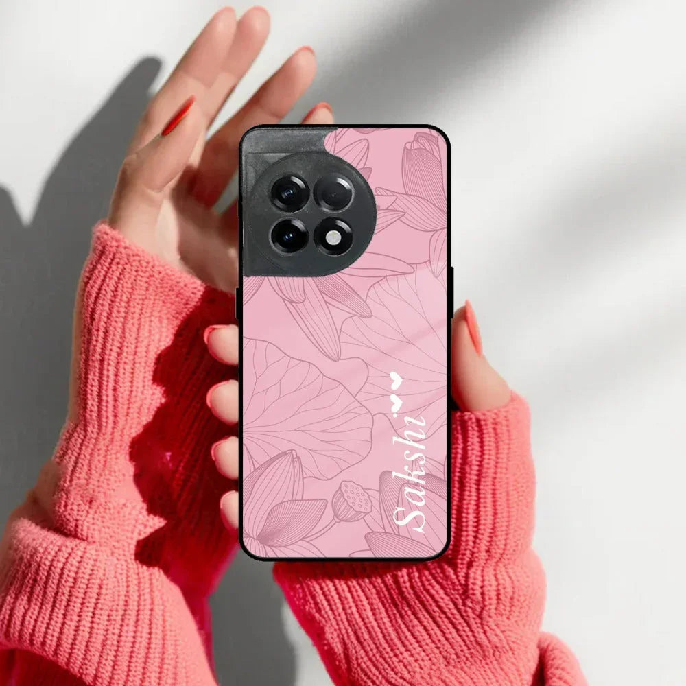 Customized luxury Peach leaves Glass Case Cover For Oneplus - ShopOnCliQ