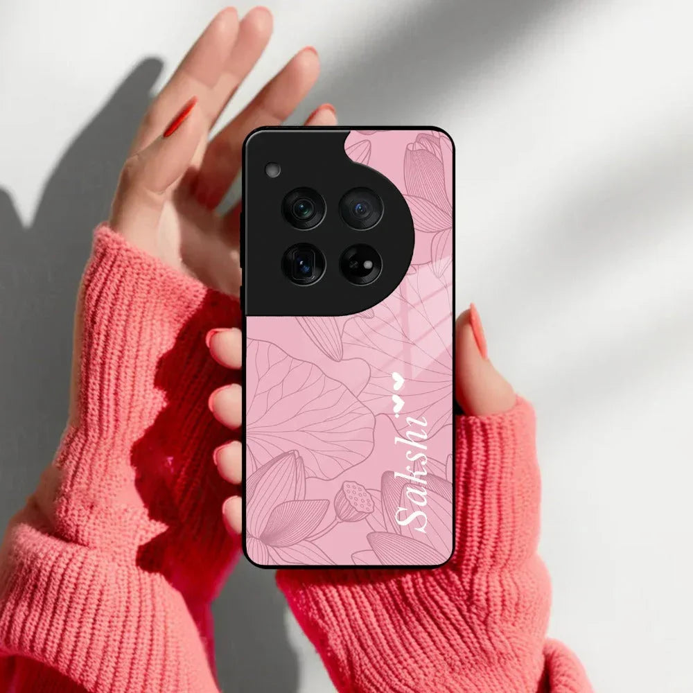 Customized luxury Peach leaves Glass Case Cover For Oneplus - ShopOnCliQ