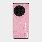Customized luxury Peach leaves Glass Case Cover For Oneplus 13 5G