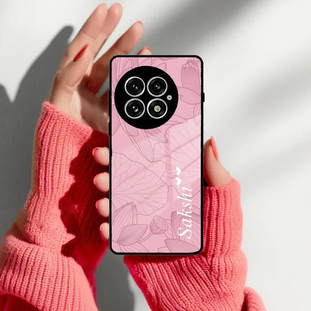 Customized luxury Peach leaves Glass Case Cover For Oneplus - ShopOnCliQ